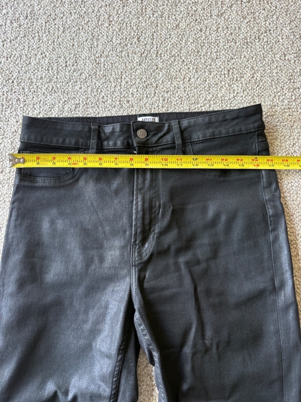 Articles of Society Linden High Rise Crop Flare Jeans Black Metallic 12 Glam - Picture 8 of 10